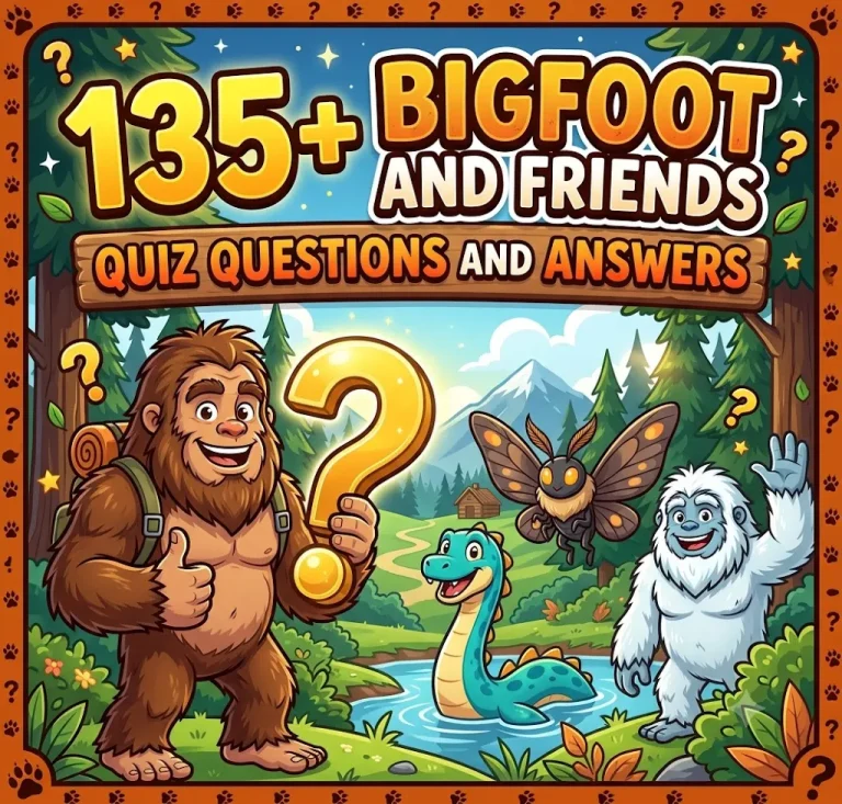"Bigfoot and Friends Quiz Questions and Answers"