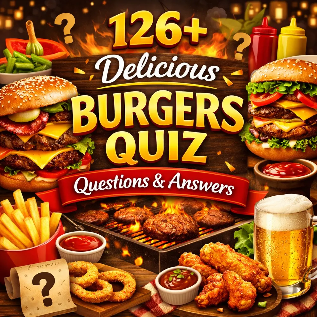 "Burgers Quiz Questions and Answers"