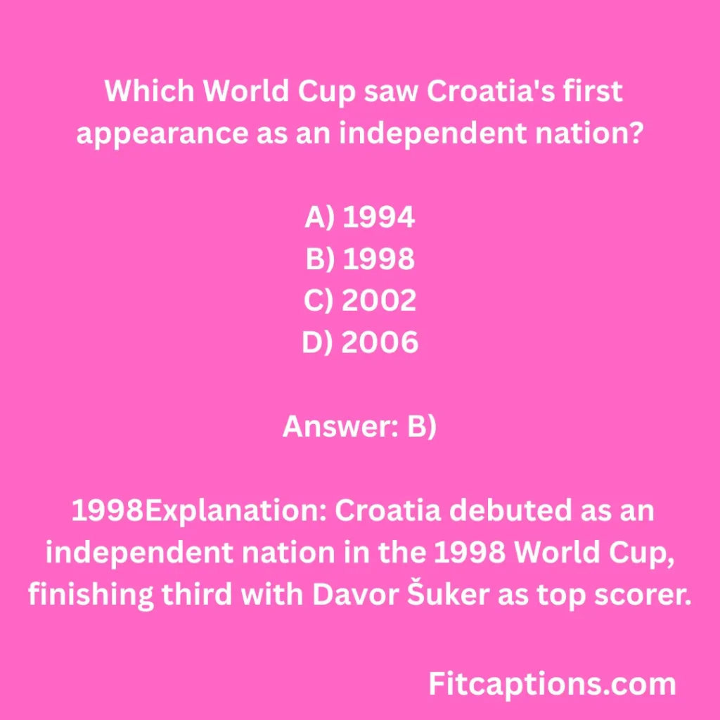 "FIFA World Cup History Trivia Questions And Answers"