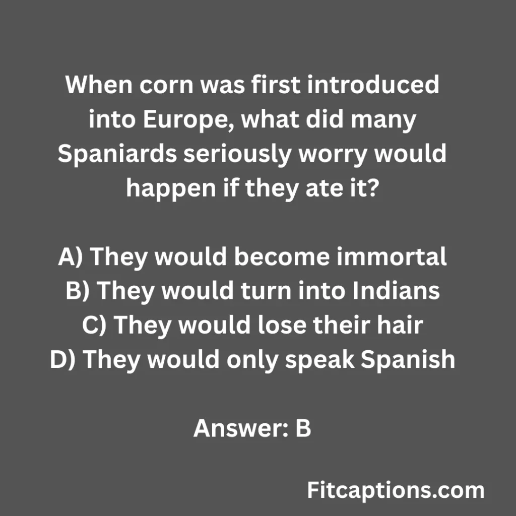 ""Food Facts Quiz Questions and Answers""