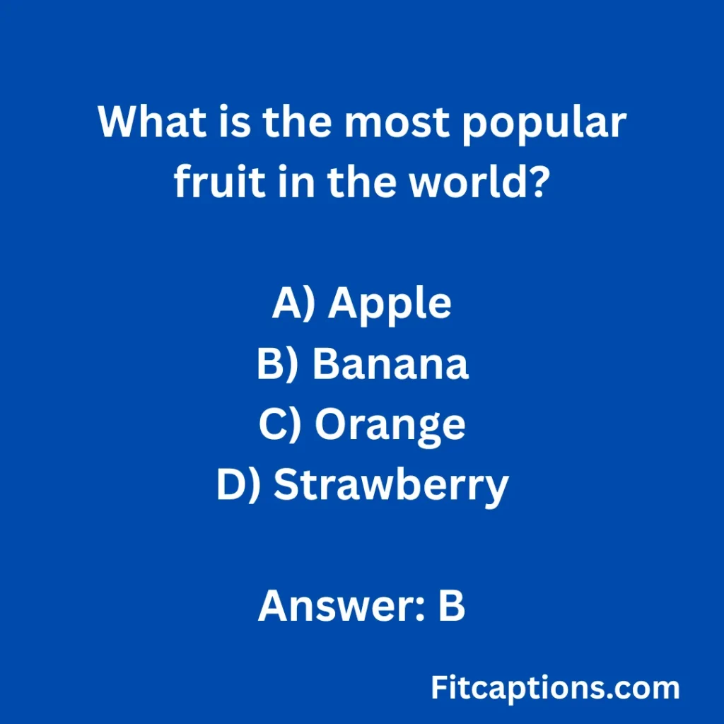 "Food Facts Quiz Questions and Answers"