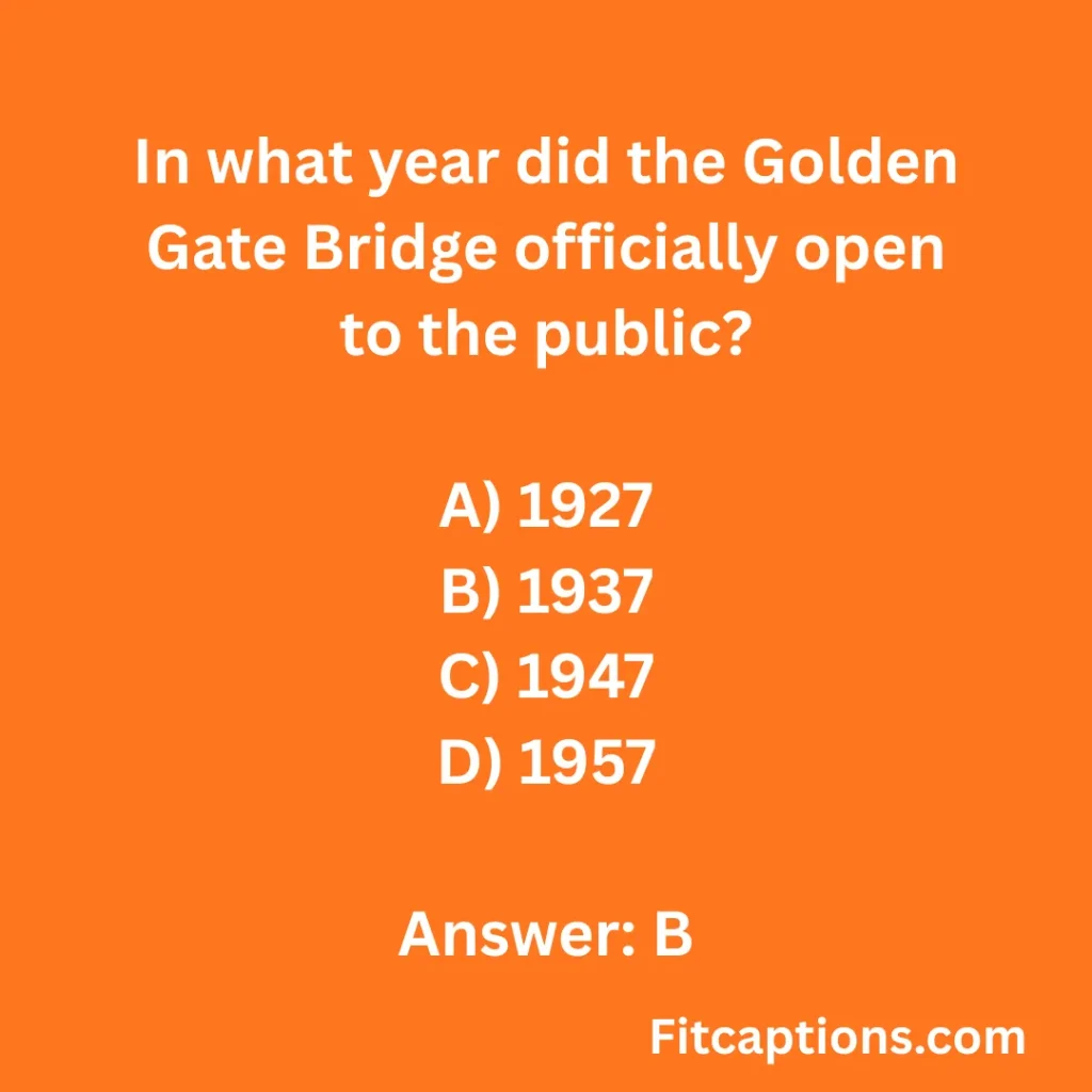 "The Golden Gate Bridge Trivia Questions and Answers"