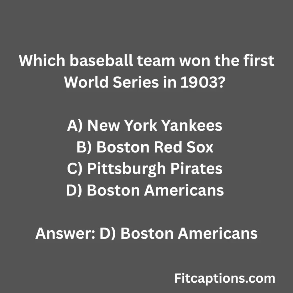 History Of Sports Trivia Questions And Answers 2