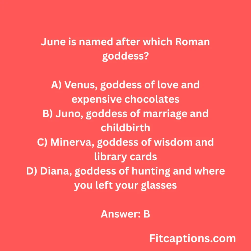 "June Trivia Questions and Answers for Seniors"
