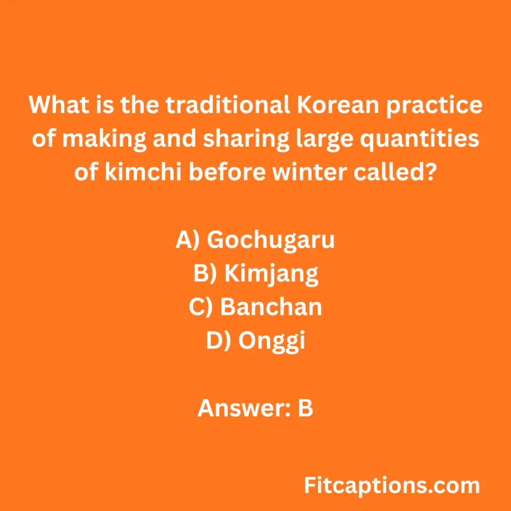 "Fun Kimchi Quiz Questions and Answers"