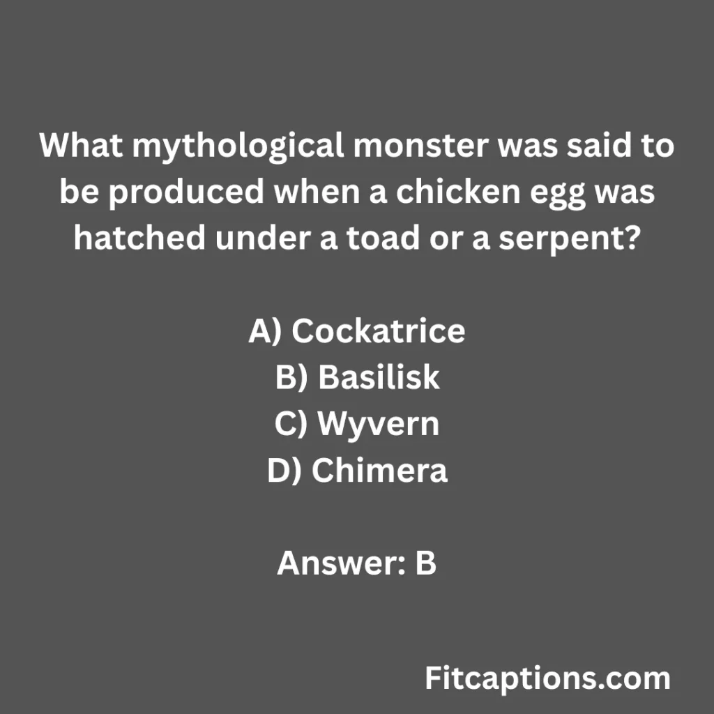 "Legendary Monsters Quiz Questions and Answers"