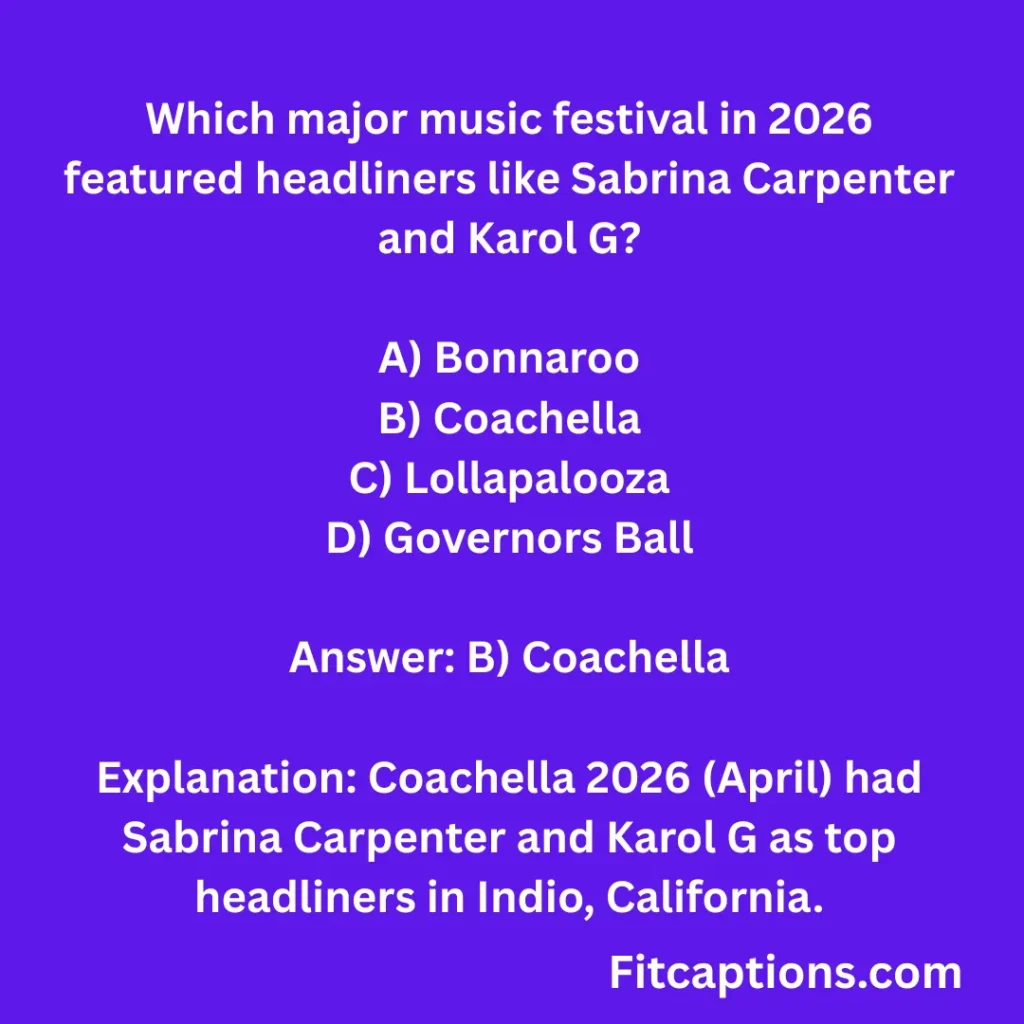 "Music Quiz Questions with Answers 2026"