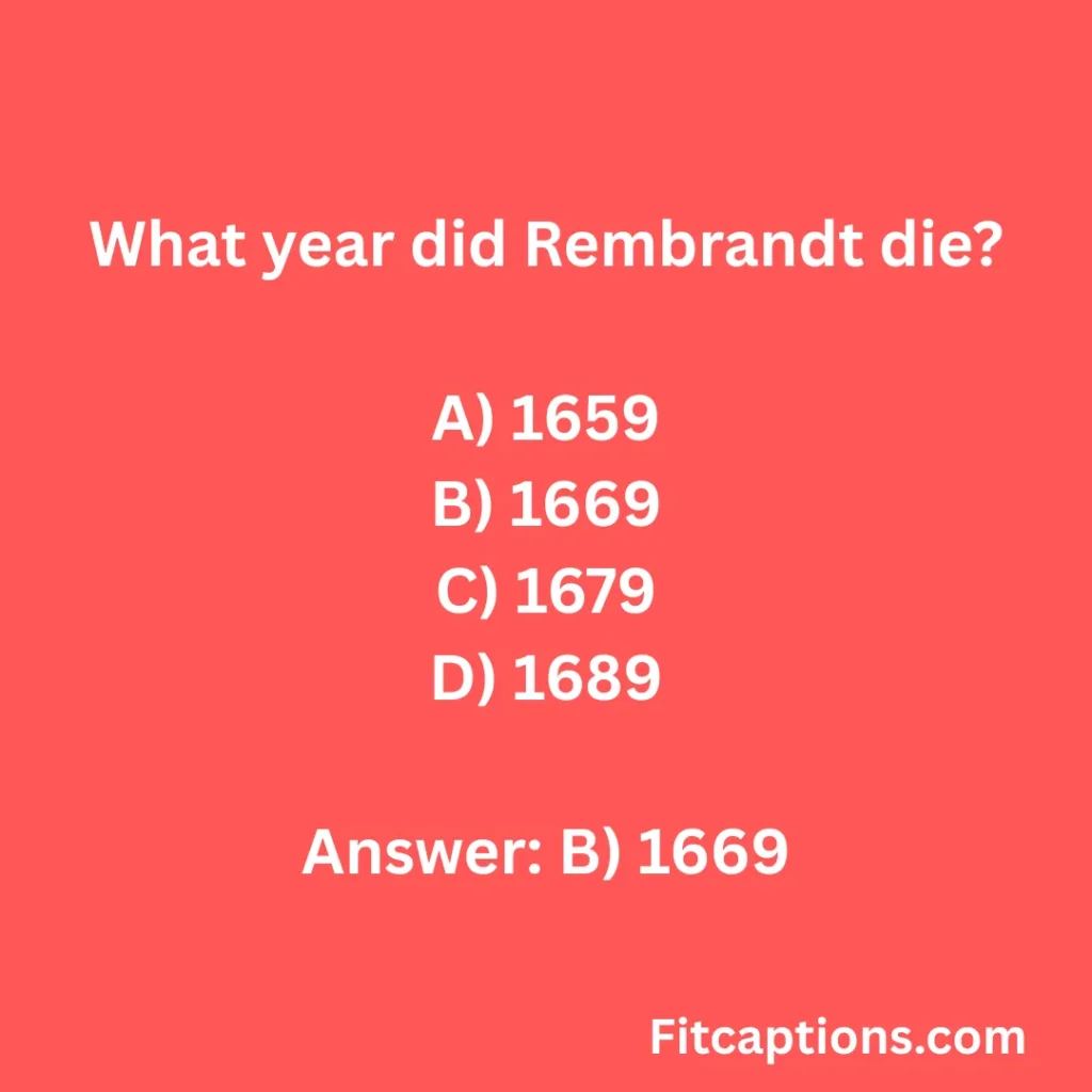 "Rembrandt Quiz Questions with Answers"