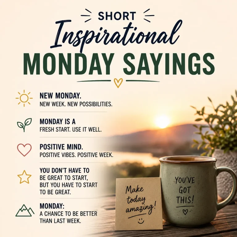 "Short Inspirational Monday Sayings"