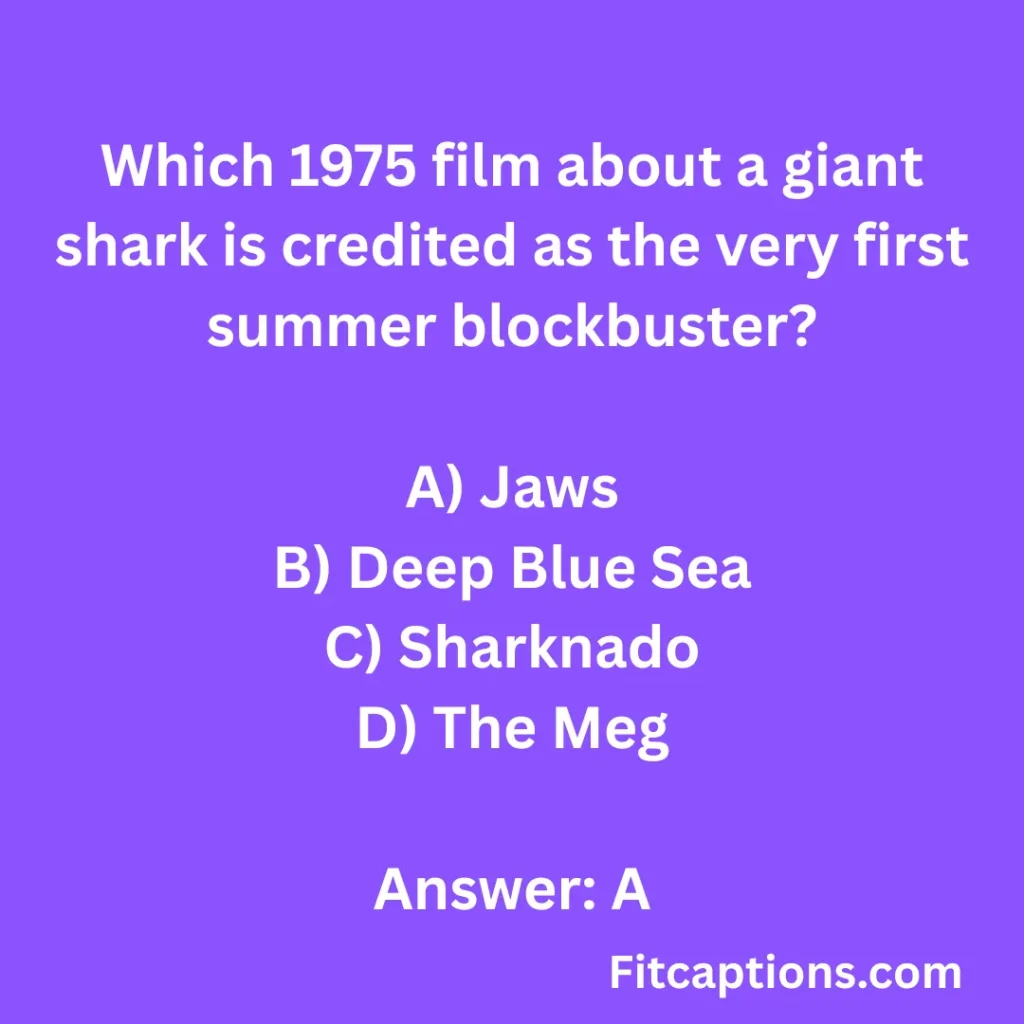 "Summer Blockbuster Quiz Questions and Answers"