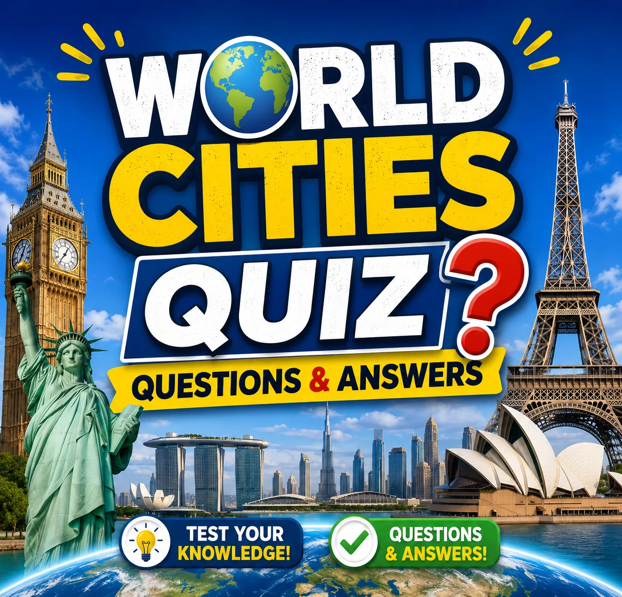 "World Cities Quiz Questions and Answe"
