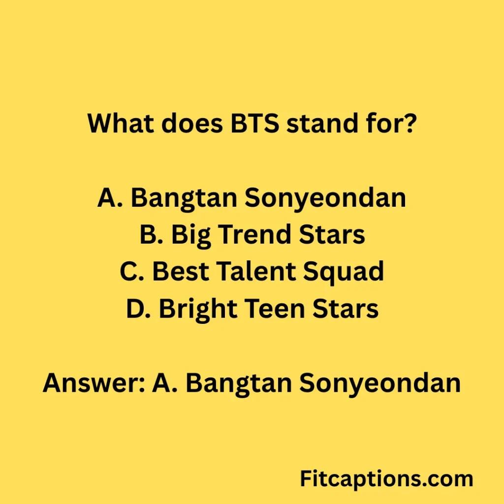 "BTS Quiz Questions And Answers"