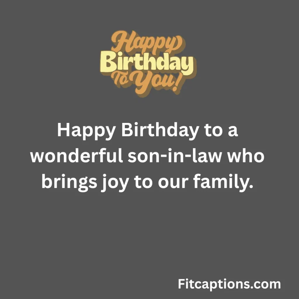 "Birthday Wishes For Son-in-Law"