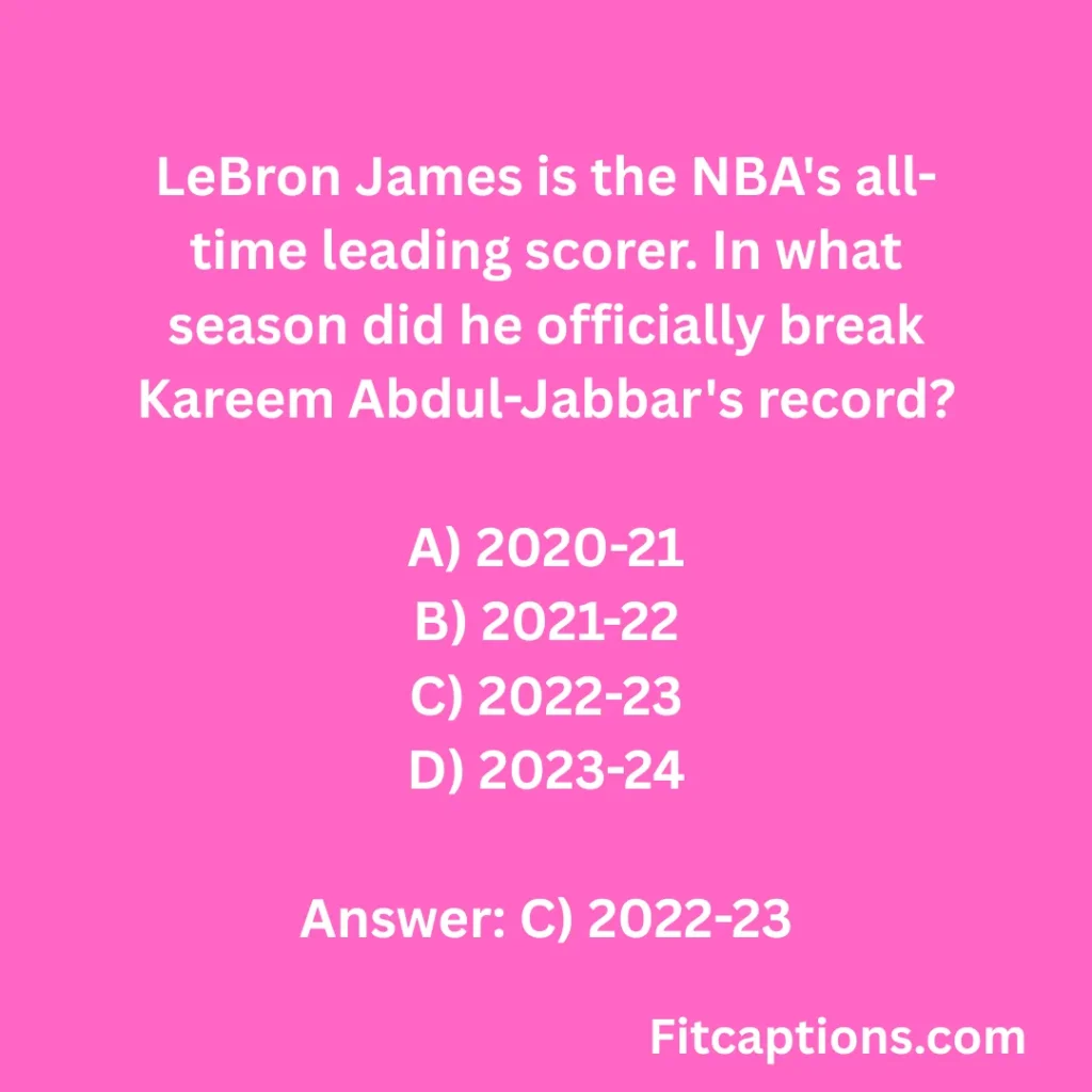 LeBron James Quiz Questions And Answers 