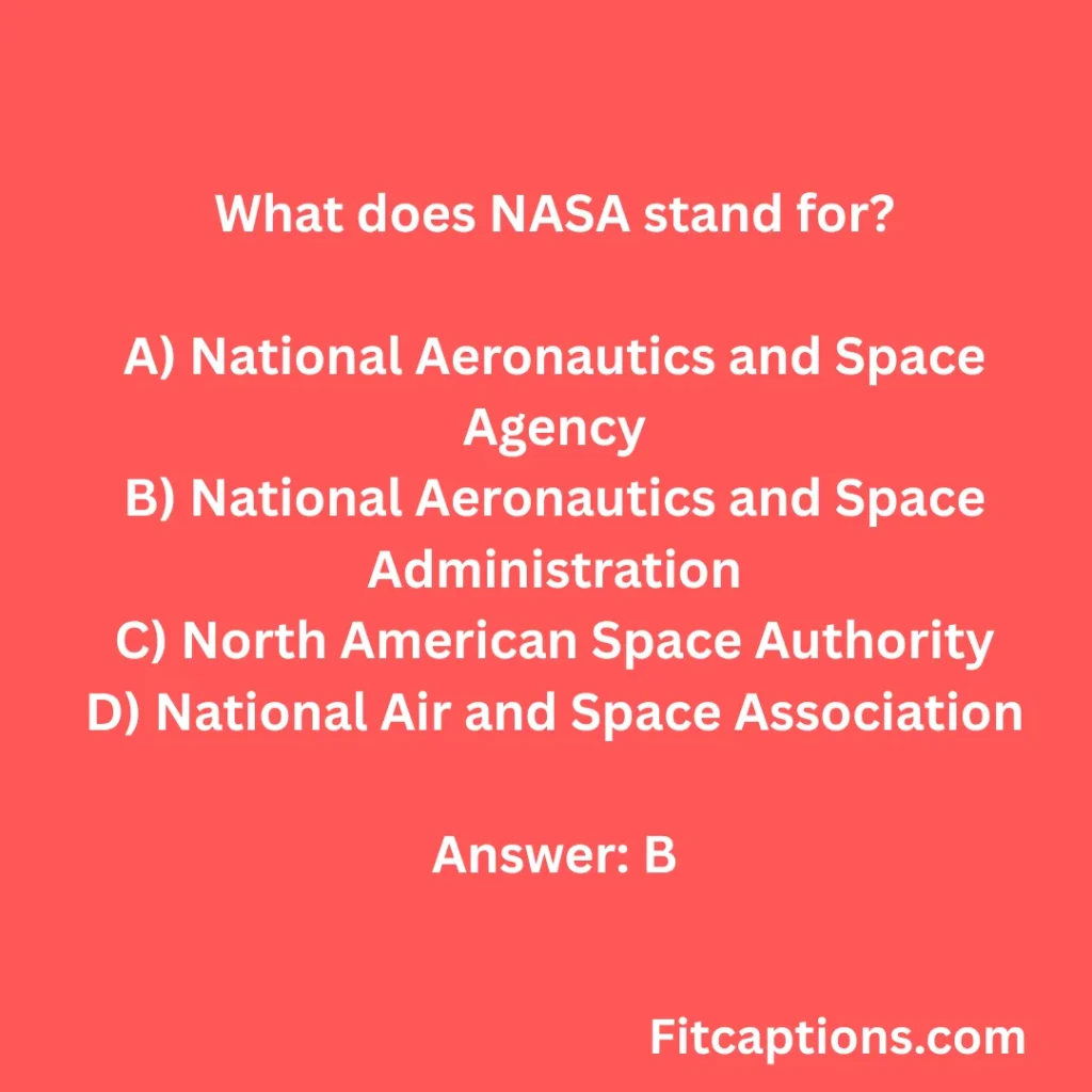 "NASA Quiz Questions And Answers"