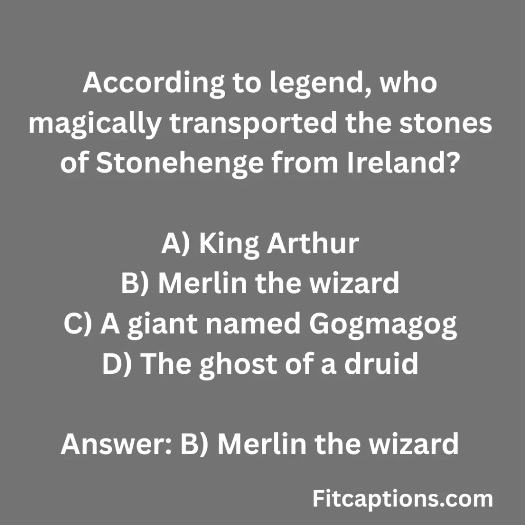 ""Stonehenge Quiz Questions And Answers""