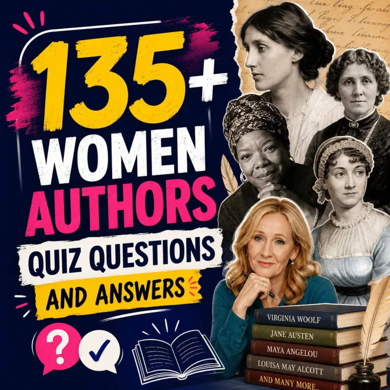 "Women Authors Quiz Questions And Answers"