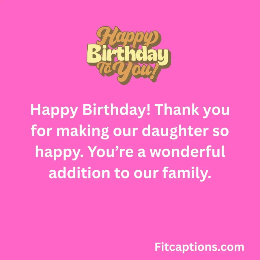 "Birthday Wishes For Son-in-Law"