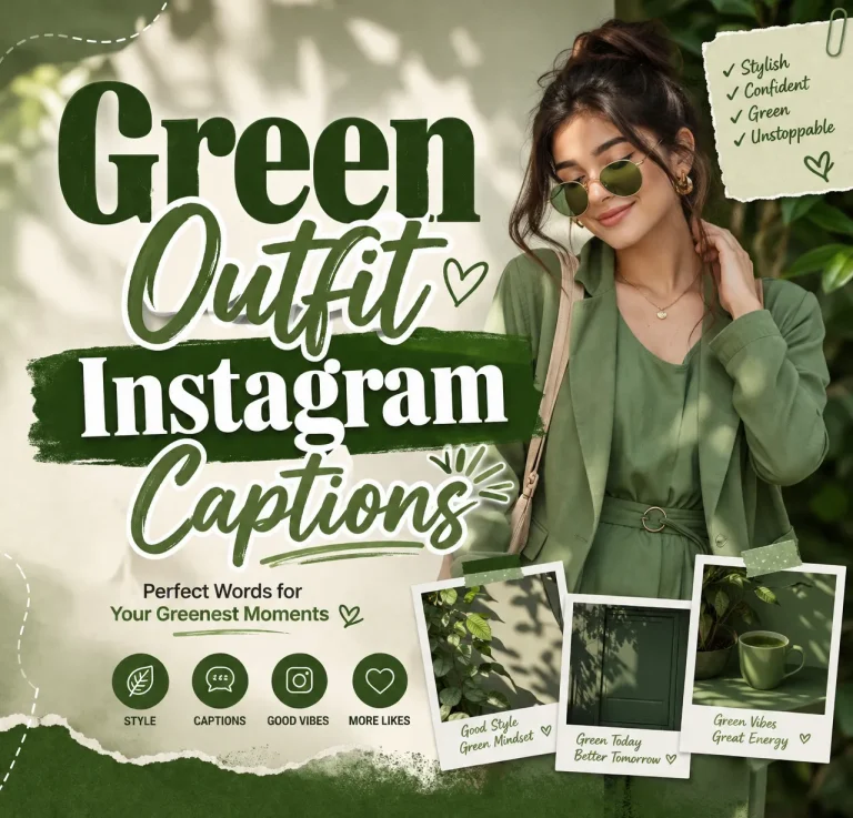 green outfit Instagram captions